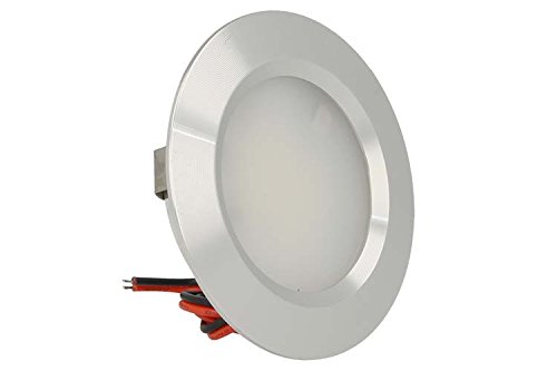 Mini foco LED empotrable redondo 3 W AC/DC 12V DC 24V, orificio 50 mm, carcasa de aluminio satinado