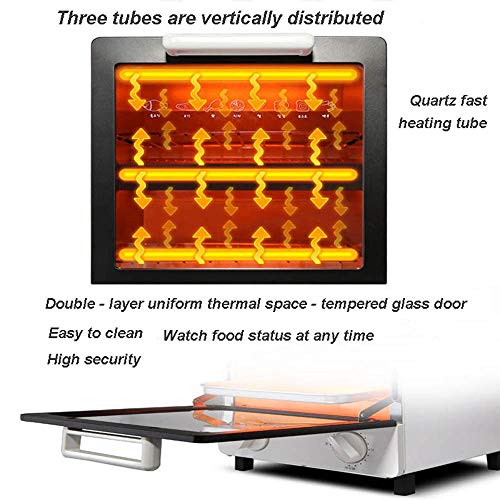 Mini Horno eléctrico vertical del horno microondas de alta calidad mini Tostadora eléctrica del hogar Máquina de hacer pan panadero multifunción,Negro