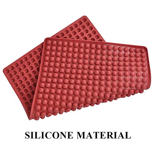 Mini Molde de Silicona para Galletas, Silicona Antiadherente de Grasa, Alfombrillas Estera para Hornear, para Almohadilla de Barbacoa, Asado, Pan y Carne para Reducir Calorías (Rojo)