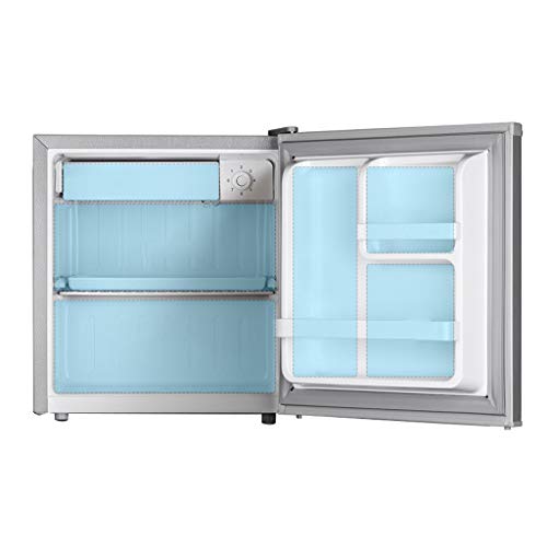 Mini-nevera Lxn Refrigerador Compacto de Plata de una Sola Puerta, refrigerador bajo mostrador con Compartimiento para Enfriador Cubierto - con estantes extraíbles Ajustables - Capacidad de 50 litros