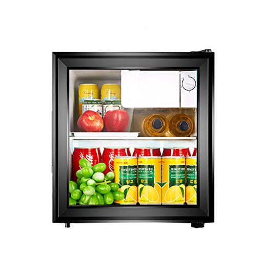 Mini-nevera Lxn Refrigerador Negro para Bebidas, 50 l, refrigerador bajo mostrador con Compartimiento para Enfriador Cubierto, Puerta de Vidrio, con estantes extraíbles Ajustables