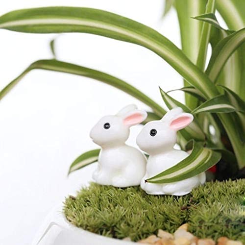 Miniaturas Jjardin, Fellibay Adornos en Miniatura para jardín, diseño de Conejo de Pascua, 10 Unidades