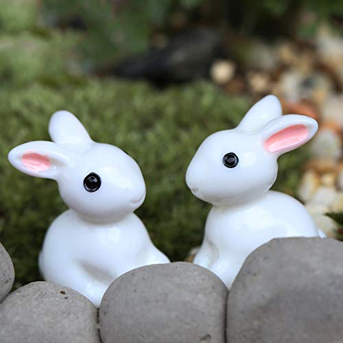 Miniaturas Jjardin, Fellibay Adornos en Miniatura para jardín, diseño de Conejo de Pascua, 10 Unidades