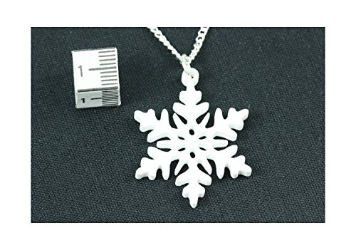 Miniblings Collar de Cadena del Copo de Nieve de 3 cm 45cm de Hielo en Escamas Flor de Navidad