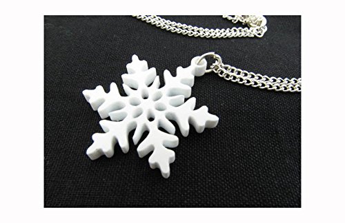 Miniblings Collar de Cadena del Copo de Nieve de 3 cm 45cm de Hielo en Escamas Flor de Navidad