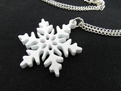 Miniblings Collar de Cadena del Copo de Nieve de 3 cm 45cm de Hielo en Escamas Flor de Navidad