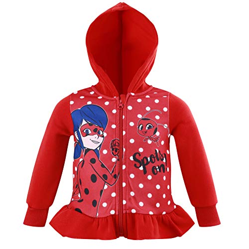 Miracolous Ladybug e Cat Noir – Chándal deportivo para niña, con cremallera y capucha, sudadera con cremallera y pantalón 1069 Rosso 6 años