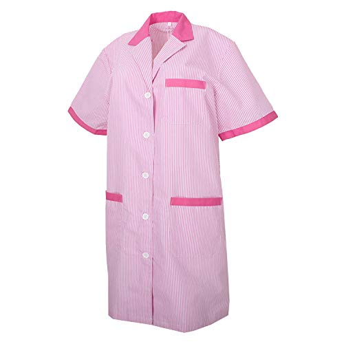 MISEMIYA - Bata SEÑORA Mujer ESTÉTICA Uniforme Laboral Dentista CLINICA Doctores Limpieza Veterinaria SANIDAD HOSTELERÍA Ref.T8162 - M, Bata Laboratorio T8162-9 Fucsia