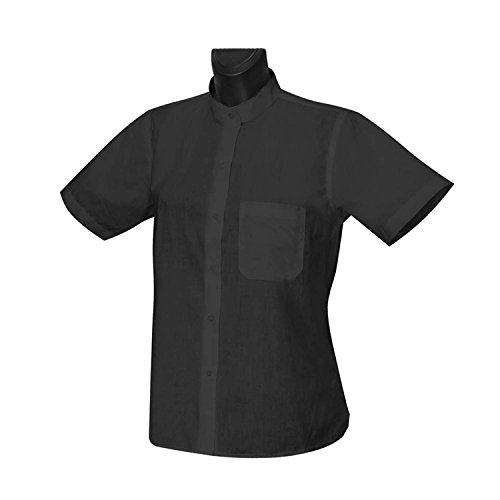 MISEMIYA - Camisa Cuello Mao Uniforme Camarera Mujer MESERO DEPENDIENTA Barman COCTELERA PROMOTRORAS Blusa - Ref.8271B - Small, Negro