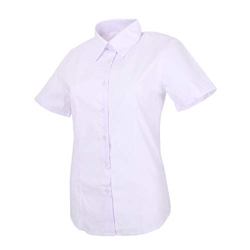 MISEMIYA - Camisa Uniforme Camarera SEÑORA con Mangas Cortas MESERO DEPENDIENTA Barman COCTELERA PROMOTRORAS OFICCE Lady Blusa - Ref.826B - XXL, Blanco