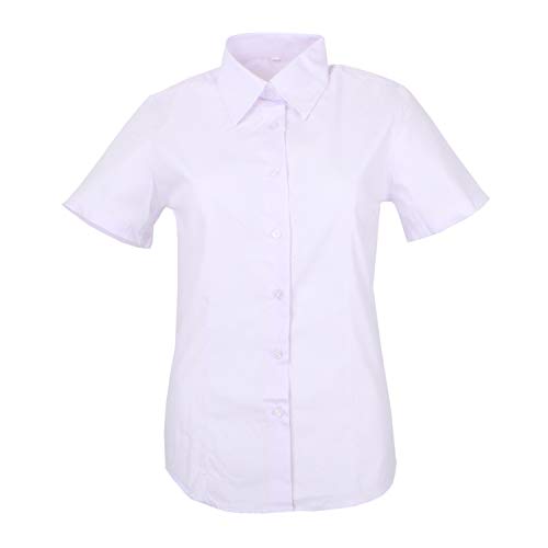 MISEMIYA - Camisa Uniforme Camarera SEÑORA con Mangas Cortas MESERO DEPENDIENTA Barman COCTELERA PROMOTRORAS OFICCE Lady Blusa - Ref.826B - XXL, Blanco