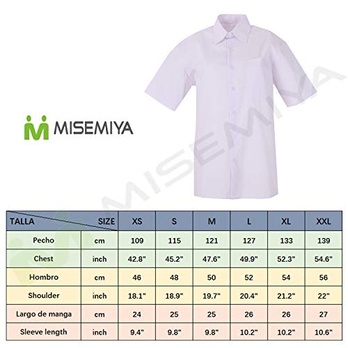 MISEMIYA - Camisa Uniforme Camarero Caballero Mangas Cortas MESERO DEPENDIENTE Barman COCTELERO PROMOTRORES Camisa Basica- Ref.834B - 1, Negro