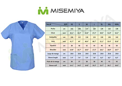 MISEMIYA - Casaca Mujer Mangas Cortas Uniforme Laboral CLINICA Estética Limpieza Veterinaria SANIDAD Dentista HOSTELERÍA Ref.707 - L, Negro