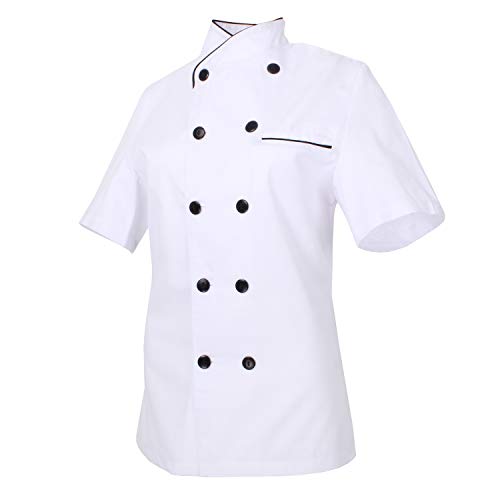 MISEMIYA - Chaquetas Chef Uniforme COCINERA MARMINTÓN SOLLASTRE GUISANDERO ADOBADOR Salsero- Ref.8441 - S, Blanco