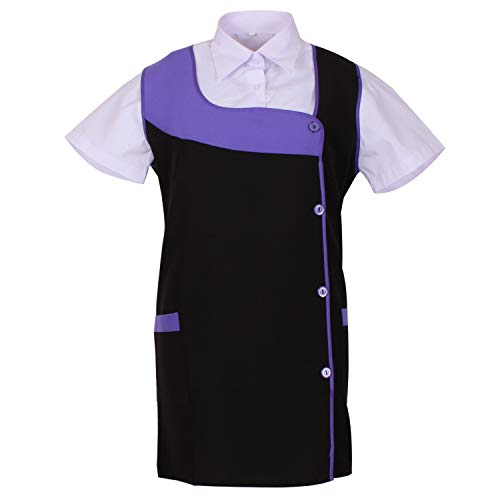 MISEMIYA - Delantal Impermeable Delantal Casaca Uniformes LABORALATORIOS Delantal Barbacoa Hospital Veterinaria Sanitarios- Ref.631 - XS, Delantal Limpieza 631-13 Lila