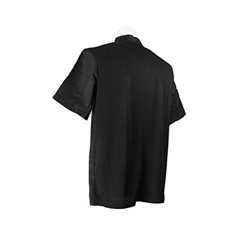 MISEMIYA - Ropa Cocina HOSTELERÍA Bar Restaurante Chaquetas Chef Cocinero Mangas Cortas (Anti Agua - Anti Grasa) - Ref.704 - XXL, Negro