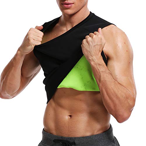 MISS MOLY Chaleco Sauna Shaper para Hombres Neopreno Camiseta Vest de Sudoración Faja Reductora Adelgazante Abdomen Hot Waist Trainer Tank Top Quema Grasa Musculación Gimnasia Deportivo