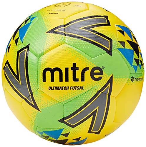 Mitre Ultimatch - Balón de fútbol Sala, Talla 4, Color Amarillo y Verde