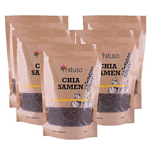 Mituso Semillas De Chia Mituso, Paquete De 5 X 1000G, 5000 g (80123)