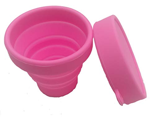 Mix Flower Esterilizador De Copa Menstrual Caja De Almacenamiento Esterilizadora con Tapa Silicona Taza Plegable 170ml Grado Médico Reutilizable Azul Verde Rosa -30°C - 220°C (Rosa)