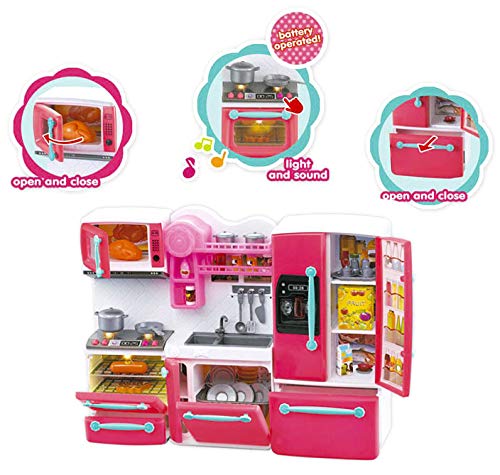 ML Cocina de Juguete para niños y niñas Set Juego cocinita Infantil 3 Años Juego de Imitación Mini Kitchen