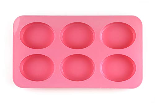 Mlying - 4 moldes de silicona para jabón, moldes de silicona para 6 cavidades, para horno, cocina, chocolate, galletas, cubitos de hielo, artesanía casera con 1 espátula