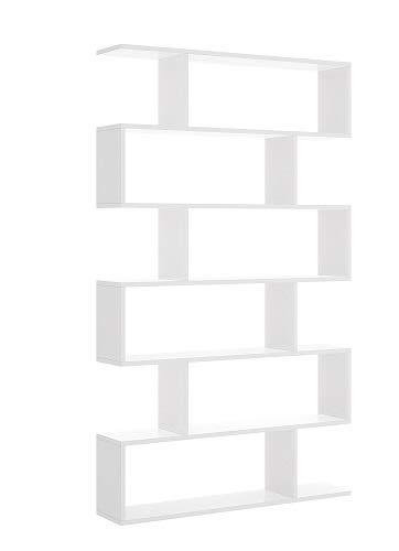 Mobelcenter - Estantería Alta Blanca con 6 Huecos - Librería Alta Blanca salón 6 Huecos - Estantería 190 cm de Alto x 25 cm de Fondo x 80 cm de Ancho (1020)