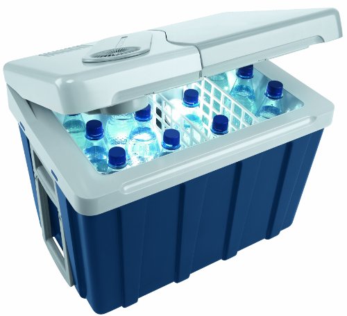 Mobicool W40 AC/DC - Nevera termoeléctrica portátil, conexiones 12 V/230 V, 39 litros de capacidad, Azul/Gris