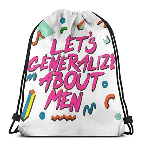 Mochila clásica con cordón rosa con palabras inglesas, mochila con cordón impermeable, para adulto, senderismo, mochila de deporte, bolsa de almacenamiento para niños