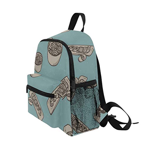 Mochila de Viaje Mochila pequeña Creativa de Moda Cartoo Kitchen Wok Mochila pequeña para Adolescentes Tamaño Hebilla Frontal en el Pecho para Viajes Escolares