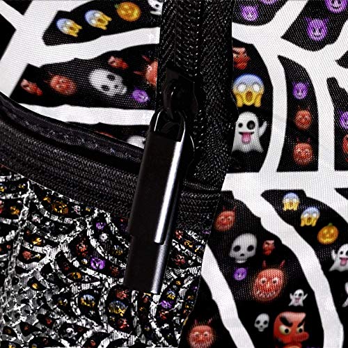 Mochila infantil con diseño de calavera y araña, para niños y niñas