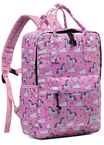 Mochila Niña Infantil, Kasgo Mochila Escuolar Niñas Mochila Preescolar Personalizada Lindo de Kindergarten con Correa Pecho Unicornio