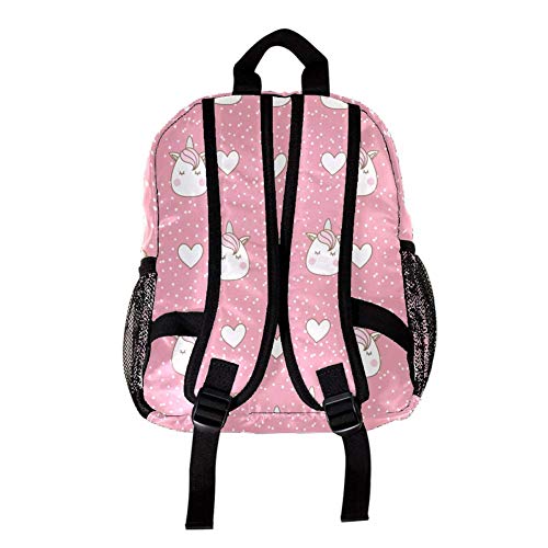 Mochila para Niñas Niños Bolsa de Escuelas Niños Librero Mujeres Casual Daypack Calaveras con Chile Pimienta Punto de nieve y caballo sobre fondo rosa. 25.4x10x30 CM/10x4x12 in