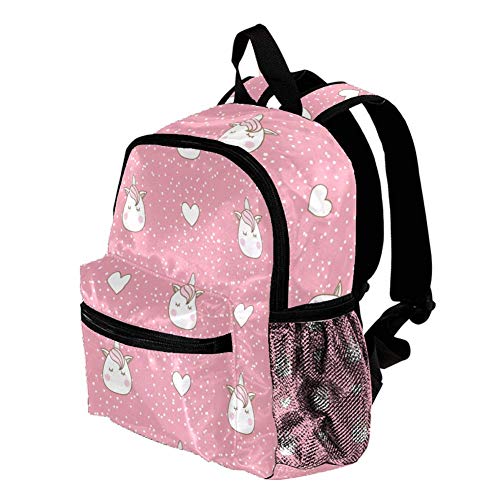 Mochila para Niñas Niños Bolsa de Escuelas Niños Librero Mujeres Casual Daypack Calaveras con Chile Pimienta Punto de nieve y caballo sobre fondo rosa. 25.4x10x30 CM/10x4x12 in