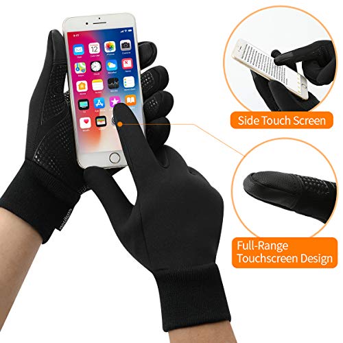 MOCOCITO Guantes Invierno Térmicos Hombre Mujer, Guantes Running Moto Bici Pantalla Táctil Cortavientos Repelente al Agua Ideal para Ciclismo,Conducir,Senderismo,usos Diarios etc