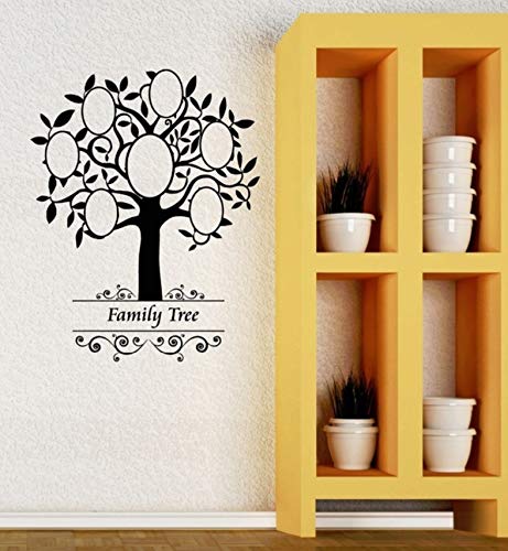 Moderno estilo de árbol en el hogar letra inglesa etiqueta de la pared del corte del árbol verde negro huevo decoración del gabinete etiqueta de la pared 75x55cm