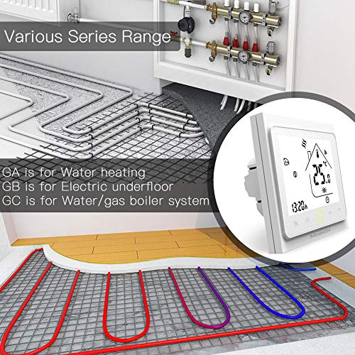 MoesGo Termostato para calentadores de gas natural y regulador de temperatura activado por wifi para hogar digital, compatible con las apps Smart Life y Tuya, y con Alexa y Google Home