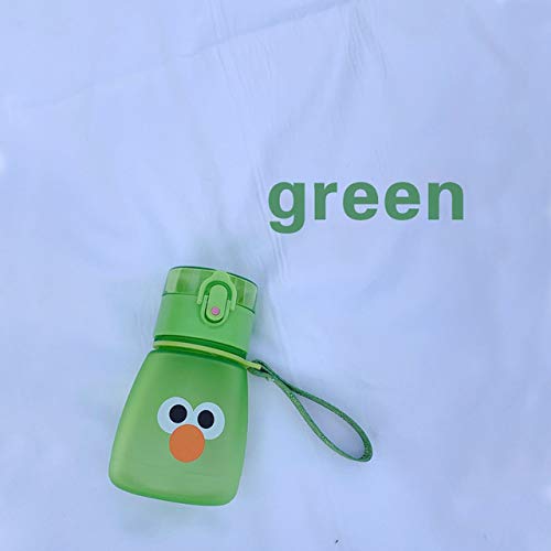Moin Taza de Agua para niños de Verano, Tubo de succión de Barrio Sésamo, Botella de Agua del Lejano Oriente con Botella de Agua de plástico, Verde