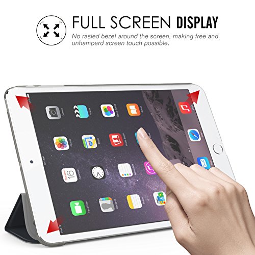 MoKo Funda para iPad Mini 3/2 / 1 - Lightweight Función de Soporte Protectora Plegable Smart Cover Trasera Transparente Durable (Auto Sueño/Estela) - Gris Espacial