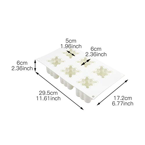 Molde Antiadherente de la Torta de Silicona - Forma de Cubo Estéreo Rubik Moldes de Silicone para Repostería Bizcocho, Muffin, Pudín, Jabon, Pastel, Pastelería