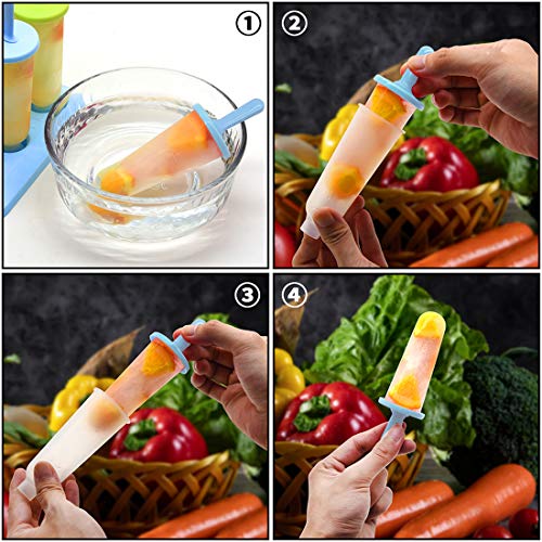 Molde de Helado, Pop Ice Lolly Mould Maker Frozen Dessert Popsicle Moldes para Paletas Fácil de Limpiar Sin BPA Paletas Hielo para DIY Helado Zumo Batido Yogur, 3 Colores Surtidos