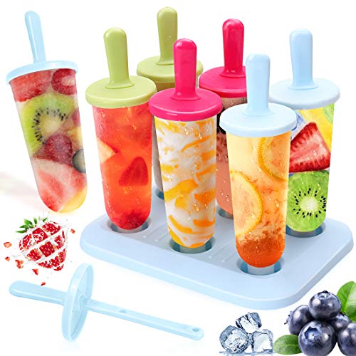 Molde de Helado, Pop Ice Lolly Mould Maker Frozen Dessert Popsicle Moldes para Paletas Fácil de Limpiar Sin BPA Paletas Hielo para DIY Helado Zumo Batido Yogur, 3 Colores Surtidos