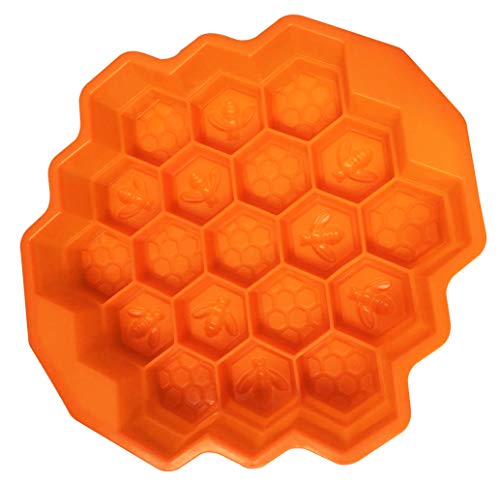 Molde de panal para tartas, 19 celdas, miel, abejas, jabón, cera de abejas, hielo, gelatina, chocolate, molde de silicona para tartas, color puede variar