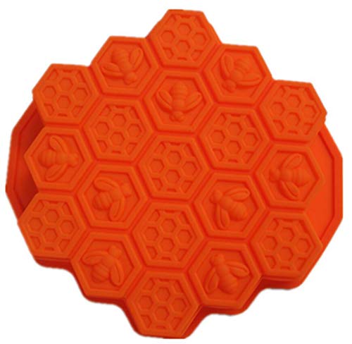 Molde de panal para tartas, 19 celdas, miel, abejas, jabón, cera de abejas, hielo, gelatina, chocolate, molde de silicona para tartas, color puede variar