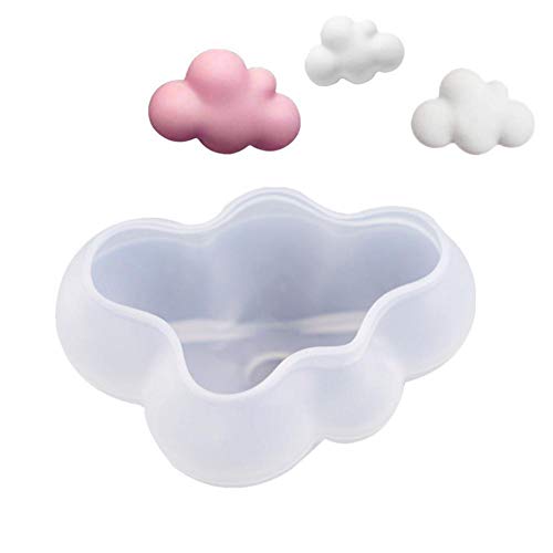 Molde de silicona 3D Cloud para fondant, chocolate, caramelo, jabón - Molde de bricolaje con forma de nube pudín Moldes de resina epoxi de cristal Herramienta de decoración de pasteles para hornear