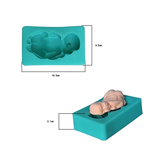 Molde de silicona de bebé durmiendo, molde de silicona para tartas de fondant