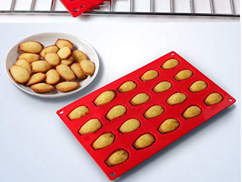 Molde de Silicona para Bizcocho Chocolate Donut Fondant, Fansu Galletas Pasteles Bagels Muffins, Antiadherente, Resistente al Calor, para Horno y Microondas (Rojo,30x20x1.2cm)