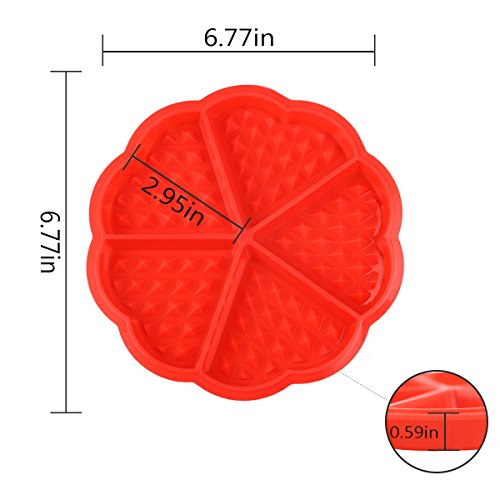 Molde de Silicona para Waffle, 2 Piezas Corazón y gofres belgas Baking Mold Chocolate Mold Cake Mold Mano Molde para hornear molde herramienta