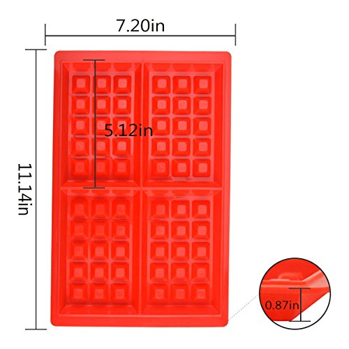 Molde de Silicona para Waffle, 2 Piezas Corazón y gofres belgas Baking Mold Chocolate Mold Cake Mold Mano Molde para hornear molde herramienta