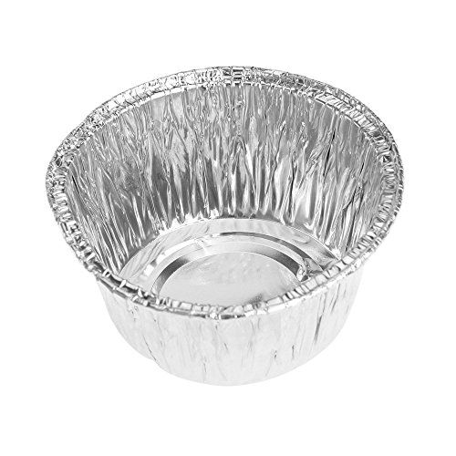 Molde de tarta de huevo - SODIAL(R)Molde de tarta de huevo de Magdalena de taza Mollete Galleta hornada Papel de aluminio desechable Molde de tarta de huevo redondo 150pzs